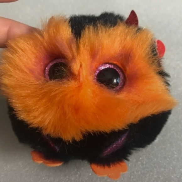 Ty Puffies (Beanie Balls) - WHODINI the 2023 Halloween Orange Owl (3 inch) Stuff - Picture 3 of 12